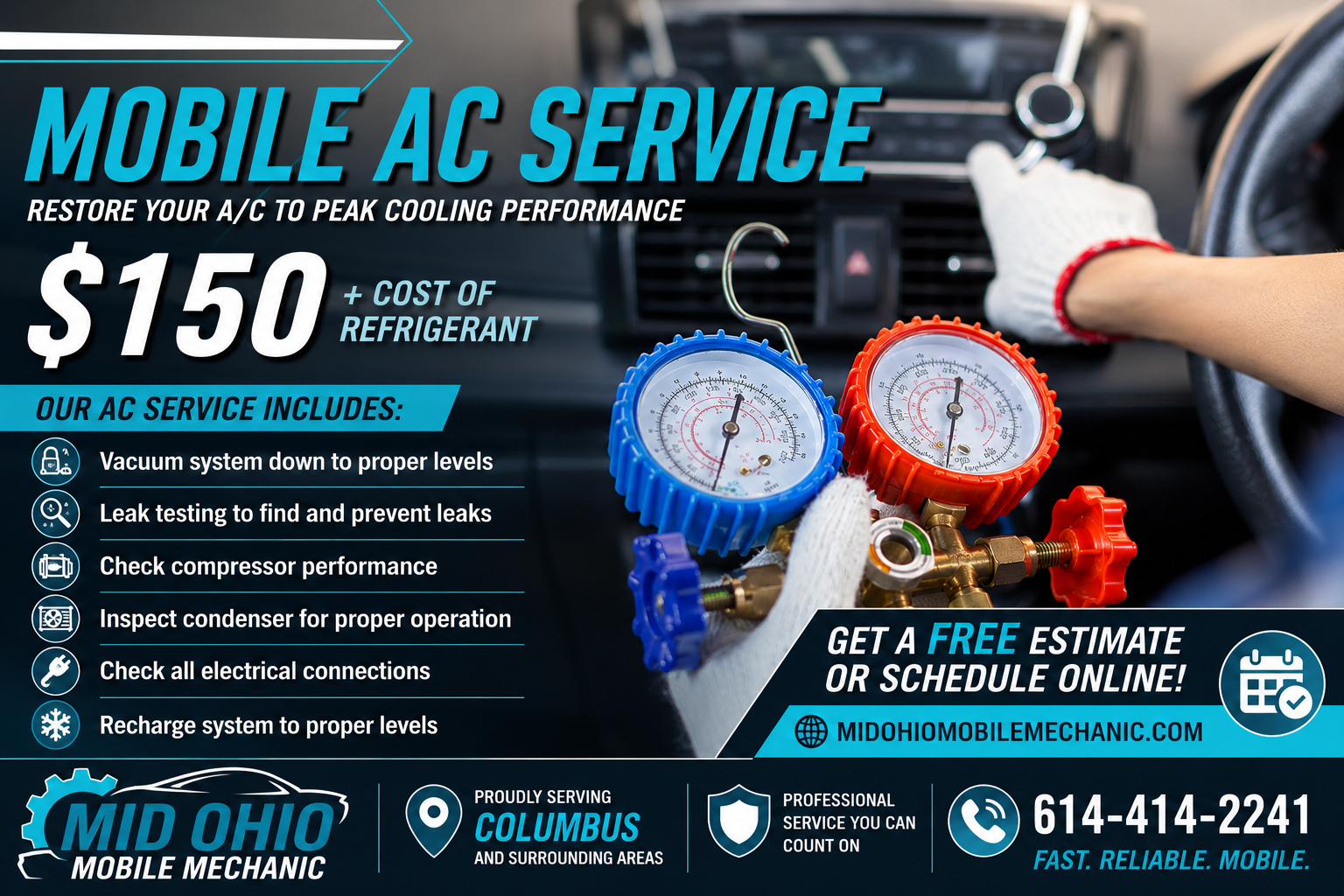 Mid Ohio Mobile Mechanic AC Service